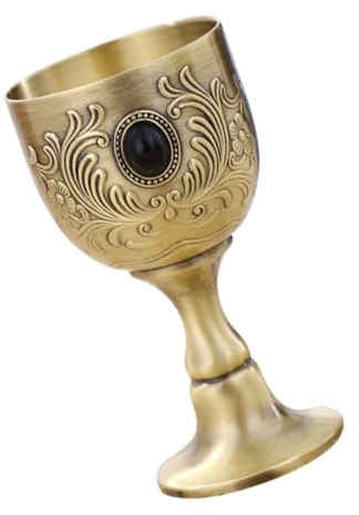 TOPBATHY 2 Pièces verre à vin européen vintage calice en métal calice d'or décor vintage lunettes Tasse en métal coupe de vin rétro mariage décorer Saint Graal Verre de gobelet