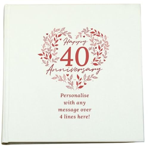 Personalised Ruby Wedding Anniversary Photo Album.40th Anniversary Album.