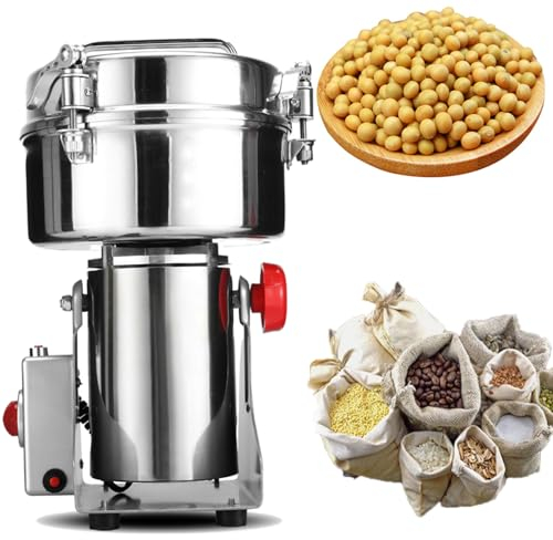 ExoticaBlend Electric Grain Mill Grinder, High Speed Commercial Spice Grinders, Stainless Steel Pulverizer Powder Machine, for Dry Herbs Grains Spices Cereals Coffee Corn Pepper,2500g