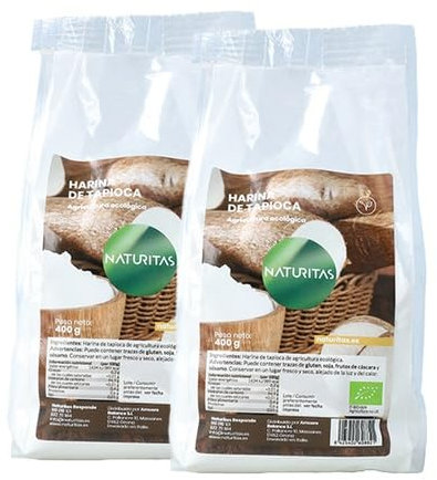 Pack 2x Harina de tapioca Bio 400 g Naturitas Essentials | Sin lactosa | Vegano | Agricultura ecológica