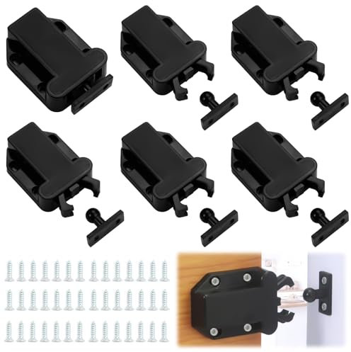 6 Pezzi Push Pull per Ante, Chiusura a Pressione Chiusura con Viti, Push to Open per Ante Incasso, Meccanismo Push Pull Ante, Sblocco Cucina, Push per Ante per Armadi, Porte, Cassetti, Mobili
