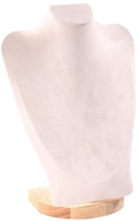 JISADER Espositore per Collana, espositore per Busto a Catena, espositore per Gioielli, Elegante manichino Modello per Negozi al Dettaglio, vetrina per Camera, 30 Cm Velluto Beige