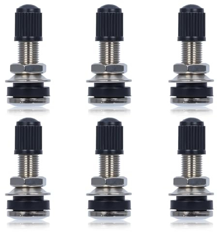 Valve de Voiture 6 pièces valves de Jante avec Bouchons Antipoussière valves de Pneu valves universelles Valve tubeless en métal pour pneus de Moto de Voiture Outil de Test de Courroie de Distribution