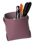 FrasiBags Stifthalter aus Leder, Stiftehalter für Schreibtisch, Schreibtisch-Organizer, Schreibtisch-Organizer aus echtem Leder, Bürozubehör Made in Italy (Puderrosa)