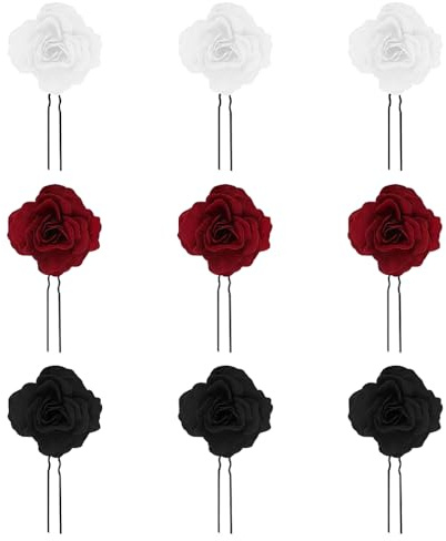 TRKETK 9 Stück Blumen Haarspangen Rose Floral Bobby Pins Vintage Haar Accessoires für Party Hochzeit Event Frauen Mädchen