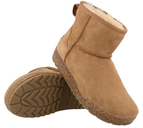HAFLINGER lammskinn läder stövlar Aino Elsa utomhus stövlar unisex, aino chestnut, 39 EU