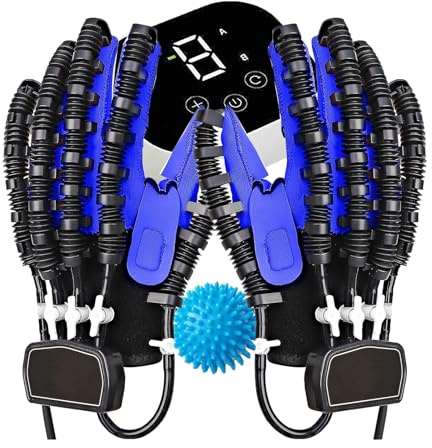 Robothandskar för båda händerna, Elektrisk handfunktionsutrustning, Stroke Hand Splint Finger Orthosis, Styrka Justerbar Finger Robot Rehab Handskar