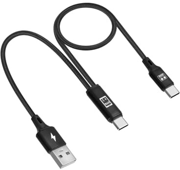 YANBORONSN USB OTG Sound Card Cable, USB C to USB C Male Audio Port with USB A Male Charging Port for Sound Card, Live Broadcast, Recording, Karaoke (1.5M)