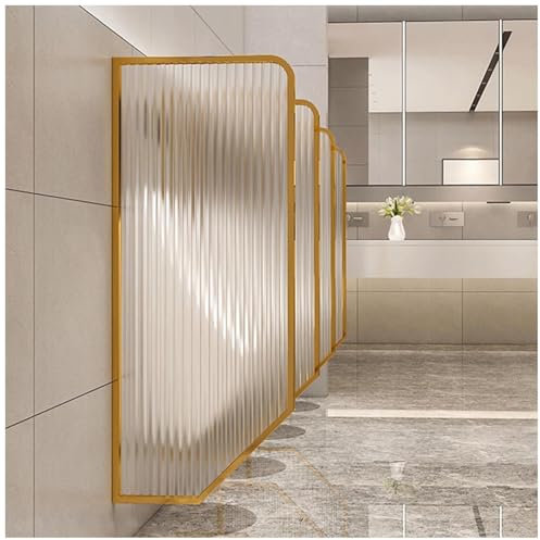 FLEPYHB Urinal-Trennwand Für Die Toilette, Schutztrennwand Für Öffentliche Toiletten Mit Gehärtetem Glas, Urinal-Sichtschutzwand Aus Edelstahl Für Hotels, Schulen, Einkaufszentren