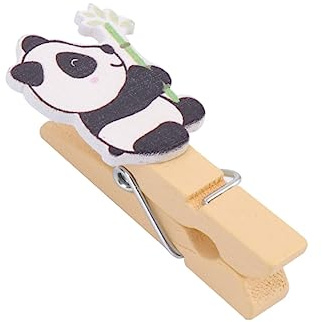 MAGICLULU 50pezzi Mollette in Forma di Panda con Foglie di bambù di Clip Portafoto in Mollette Forma di Animato Camera da