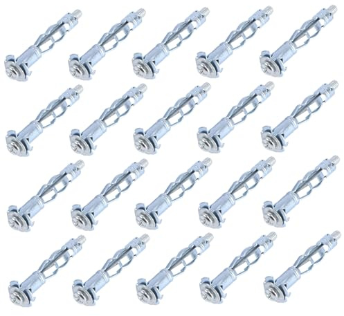 HEATSHAKING 20 Pièces Chevilles à Expansion pour Plaque de Plâtre Fixations Murales Creuses avec Élargissement et Barbes Rotation Accessoires de Bricolage Robustes et Pratiques