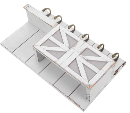 MOTHNUR Chiavi da Parete in Massello con Mensola Appendiabiti Vintage e Organizer per Supporto per Ingresso e Bianco