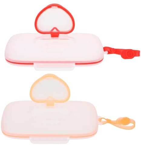 ROMISBABA 2 pezzi Salviette Umidificate per Scatola Dispenser Portatile Resistente con Gancio per Passeggino e Lettino Custodia Protettiva Igienica per Salviette Mani e Asciugamani Uso