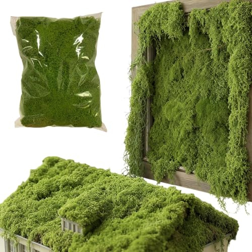 Musgo Artificial, 300g Decoración Realista Para Jardín Verde Natural, Musgo Verde Para Decoración, Para Navidad Bodas Fiestas Exterior Otoño Invierno Acuario Hogar Paredes Terrarios Macetas Suculentas