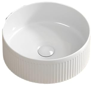 lavandino bagno Piccolo lavandino da bagno, lavandini rotondi 14 pollici, sopra il piano, in porcellana, ceramica, bianco