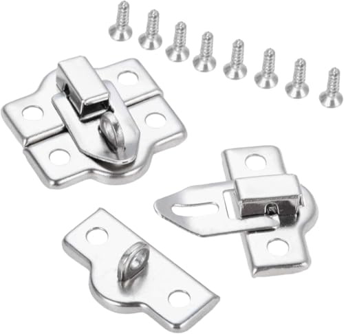 Dophee 2 PCS Jewellery Boxes Toggle Clasp Latches, Wooden Cases Latches Clasps Suitcase Toggle Catch Clasps Lockable Hasp Hook with Screws, 26x28mm/1.02x1.10