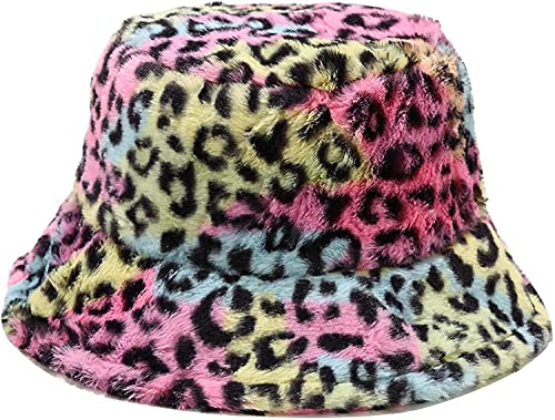 Yixda Winter Warm Hut Damen Mädchen Fellmütze Outdoor Kunstpelz Fischerhüte Cap (Leopard-Bunte)