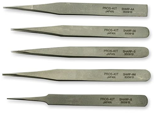 Pro Quality Japan tillverkad pincett x 5 set för urmakare icke-magnetisk fin punkt
