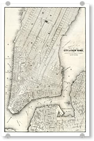 artboxONE Acrylglasbild 45x30 cm Kartografie Map of The City of New York - Bild Karte bildlich Farbe