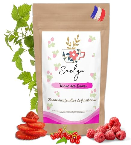SAELYA - Tisane Des Dames - Feuille de Framboisier - Fruits Rouges - Prépare les Femmes Enceintes à l'Accouchement et à l'Allaitement - Soulage les Règles Douloureuses - 50g