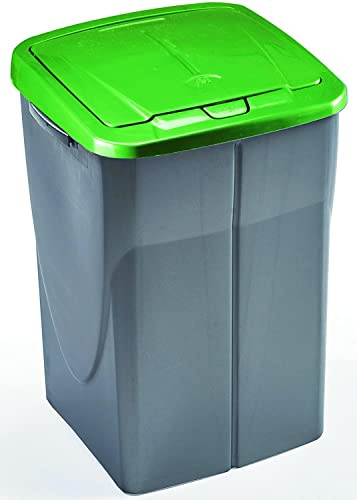 eacommerce Cubo de basura cubo contenedor para recogida diferenciada de plástico modular (45 litros, verde)