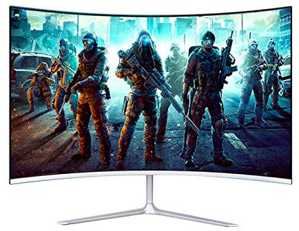 AAGAZA Monitor de Juegos HD de 24 for Uso Comercial/Oficina, 2 ms, /136 (Color : Curved Screen White 75hz, Size : 24 Inch)