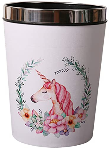 Kinder-Mülleimer, Einhorn-Mülleimer, Cartoon-Druckring-Mülleimer, deckelloser Papierabfallkorb, Mülltonne, Heimbüro-Dekoration, 12 l