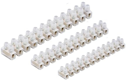 3A/5A/15A/30A/60A Electrical Connector Blocks 12 Way Clear Barrier Block Strip Wire Connector Electrical Choc Blocks Connecting for Wiring Cable Dual Row 12 Position (Pack 1, 3A, 5A & 15A)