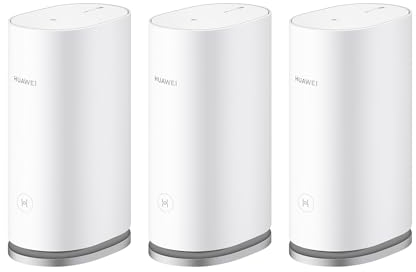 HUAWEI WiFi Mesh 3, Router Wi-Fi 6 Mesh AX3000 per tutta la casa, Copre fino a 200-400 mq Pacchetto da 3, 9 porte GE in totale, Sicurezza HomeSec, 30 Mesi di Garanzia