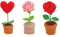3Pcs Crochet Flowers Handmade Crochet Sunflower Knitted Tulip Rose Flowers for Decorating Rooms, Office, Desktop Ornament, Cars, for Women Girls (C)
