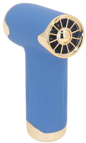 Secador de Pelo Eléctrico, Secador de Pelo Turbo, 60W Sin Aspas Alta Velocidad Mini Soplador de Polvo de Mano con 4 Niveles de Viento para Viajes Vacaciones Playa (BLUE)