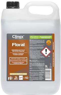 Clinex Bodenreiniger Mittel FLORAL MARSILLE-SEIFE/ 5 Liter Kanister/Allzweckreiniger Wischflüssigkeit für Boden, Parkett, Fliesen Parkettreiniger Reinigungskonzentrat/Reiniger Flüssigkeit