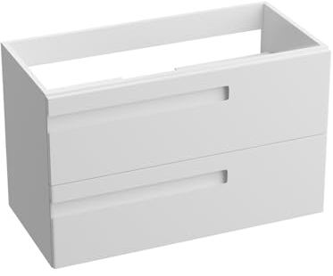lavita Waschbeckenunterschrank Badezimmerschrank Floryda Weißer Glanz Hängeschrank Badschrank Waschtischschrank Schrank 80cm Breit Badezimmermöbel Lackierte Platte 80,5x39x54,2 cm Montierte Möbel