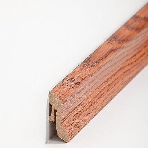 Sockelleiste Berliner Profil Hamburger Leiste 20 x 40 x 2500 mm MDF-Kern foliert Merbau zum Kleben, Clipsen, Schrauben & Nageln Fußleiste Klassisch by PROVISTON 2.5 Meter | 1 Stück