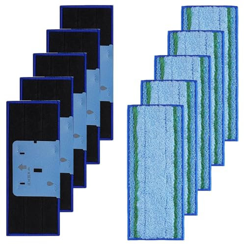 Alrens 10 Pack Upgraded M6 Wet Mopping Pads Compatible with iRobot Braava Jet M6 Ultimate Robot Mop 6012, 6110, 6112, 6113, Washable and Reusable Robot Wet Mopping Pad Replacement Parts