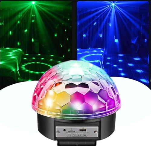 Bluetooth Disco Lights Wonsung 9-Color Party Mirror Ball Projector Stage Lighting Strobe Club Light Effect Mini Light Magic Ball Dance Lamp
