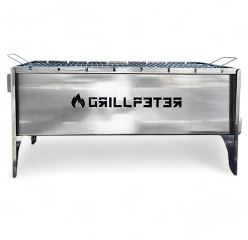 Mangal Anar Deluxe 2mm Campinggrill aus Edelstahl Schaschlikgrill