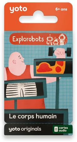 Yoto Pack Les Explorobots - Le Corps Humain, 8 Livres Audio pour Enfant en français à écouter sur conteuse et boîte à Histoires pour Enfant Yoto Player et Mini, Premiers documentaires 5-14 Ans