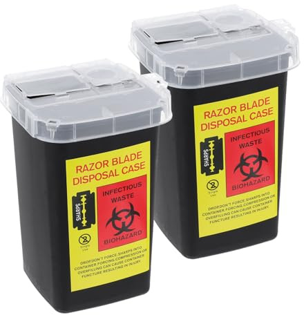 MOTHNUR 2 Stück Rasierklingen Aufbewahrungsbox Mit Verriegelung Tragbarer Rasierklingenabwurfbehälter Sicherer Klingen Recycling Behälter Für Haushalt Und Friseure 6.10X3.74X3.74In