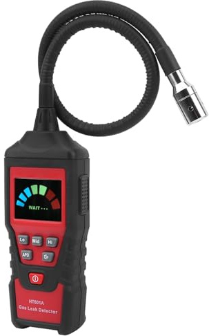MasYosh Rilevatore di Gas Portatile HT601A, Sonda Flessibile 40 Cm con Display a Barra Analogica a LED e Ripristino Automatico, per Casa per Carrello per Autobus per Bagno in Cucina Casa