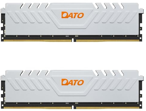 DATO 32 GB Kit (2 x 16 GB) RAM DDR5 6000 MHz con disipador de calor, PC5-48000 CL38 1,35 V, 288 pines, no CC UDIMM, memoria de juego para ordenador de sobremesa, Extreme blanco