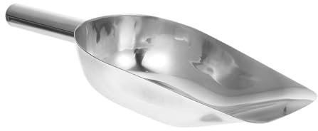 IMIKEYA Pala De Acero Inoxidable Para Hielo y Harina Multiusos Cuchara Útil Para Arroz y Alimentos Sólidos Mediano Fácil De Limpiar y Almacenar