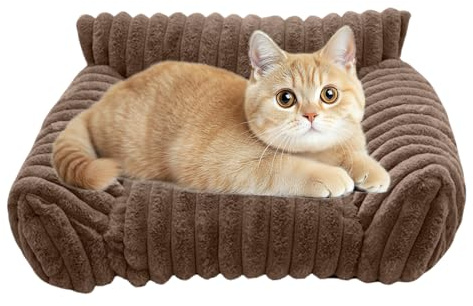 Sionhiuo Katzen Sofa Bett,Haustier Sofa Für Kleintiere - Plüsch Knautschfest Katzen Und Hunde Für Wohnzimmer Schlafzimmer Innenbereich Terrasse Reise