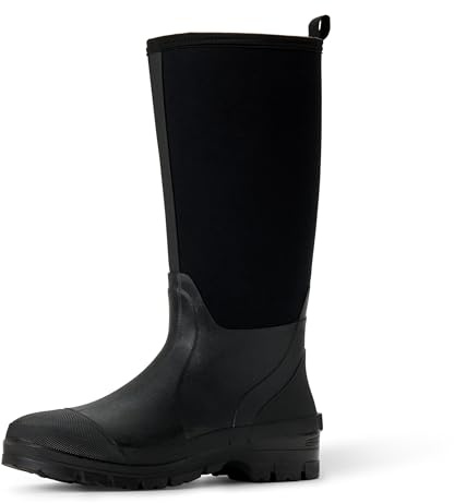 Amazon Essentials Men's Waterproof Neoprene Rubber Rain Boot, Black, 9