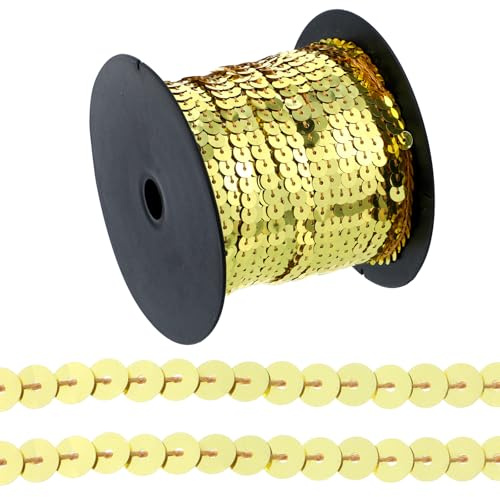 100 Yards 6MM Pailletten Rolle, Glitzer Paillettenband Flache zum Basteln