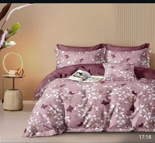 Générique Parure de Draps imprimé 4 Pièces 2 Places 140 x 190 cm – 1 Drap Plat + 1 Drap Housse + 2 Taies 65 x 65 cm – 100% Coton 57 Fils/cm² – Premium, Douceur & Confort (Printe)