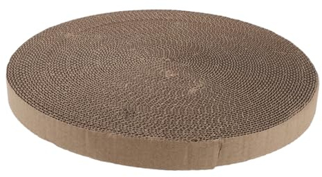 ibasenice Rascador de Cartón Corrugado Redondo para Gatos, Recambio de Almohadilla Interactiva de 34 Cm de Diámetro, Accesorio Resistente para Rascar y Trepar, Almohadilla Circular