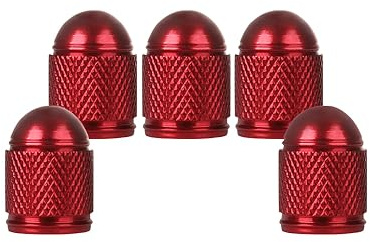 SENZEAL 5 Stück Ventilkappen Auto Bullet Typ Universal Reifenventilkappen Aluminium Autoreifen Ventilkappen Ventilschutzkappen für Auto Fahrrad Motorräder LKW SUV Rot