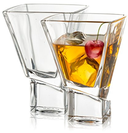 JoyJolt Carre 2-Piece Cocktail Glasses Set, 8 Ounce Martini Glasses