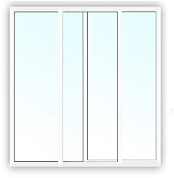 Aluminium Schiebefenster - 2-Fach Verglasung Klarglas - 4/10/4 - weiß - BxH: 1400x2000 mm - Bautiefe: 45,5 mm